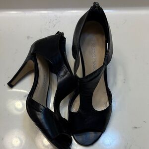 Franco Sarto Black Cutout Peep-Toe Heels